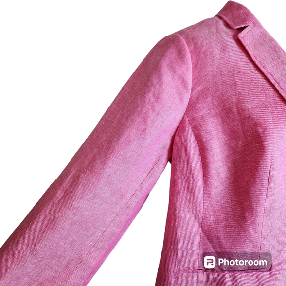 Talbots Womens Blazer Pink Single Breasted  Linen Blazer - Picture 4 of 9
